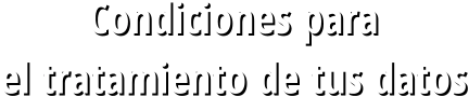 Condiciones para  el tratamiento de tus datos
